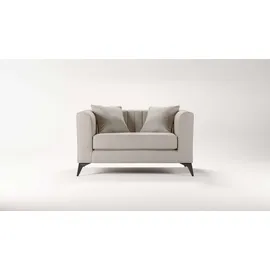 Home Affaire Loveseat HOME AFFAIRE "MATTHEW Loungesessel, Maße B/T/H: 130/86/74 cm", beige (creme), B:130cm H:74cm T:86cm, 100% Polyester, Sessel, incl. Zierkissen, feine Steppung im Rücken, belastbar bis 200kg