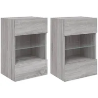 VidaXL TV-Wandschränke mit LED-Leuchten 2 Stk. Grau Sonoma