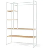 [en.casa] Garderobenständer Horgau 180 x 120 x 40 cm Eiche/Weiß
