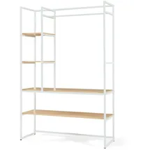 [en.casa] Garderobenständer Horgau 180 x 120 x 40 cm Eiche/Weiß