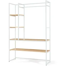 [en.casa] Garderobenständer Horgau 180 x 120 x 40 cm Eiche/Weiß