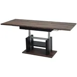 Endo-Moebel Couchtisch Dior 110cm - 170cm ausziehbar und höhenverstellbar Doppellift, Couch- & Esstisch in einem, Funktionstisch modern, umwandelbar braun