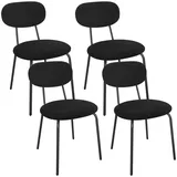 LEWE Esszimmerstühle 4er Set, Stapelbar Polsterstühle, Moderne Küchenstühle mit Unabhängige Rückenlehne, Kleine Runde Metallseitenstühle für Esszimmer, Küche, Restaurant, Schlafzimmer