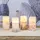 MARELIDA LED Kerze mit Zitat Blumen Motiv Echtwachs flackernd H:15cm Batterie weiß