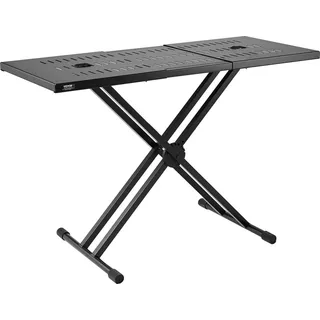 Vevor DJ-Tischständer, (32"-43") x 18" tragbarer DJ-Laptop- und Controller-Ständer, leichter DJ-Schreibtisch, DJ-Pult, höhenverstellbarer DJ-Ständer, faltbarer Double-X-Keyboardständer und Tischplatte,