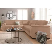 Ecksofa SIT & MORE "Montego L-Form", braun (schoko), B:256cm H:88cm T:227cm, Luxus-Microfaser (90% Polyester, 10% Polyamid), Struktur (100% Polyester), Luxus-Microfaser ALTARA NUBUCK (100% Polyester), Sofas, wahlweise mit Bettfunktion und Schubkasten
