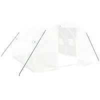 VidaXL Gewächshaus mit Stahlrahmen Weiß 12 m2 4x3x2 m