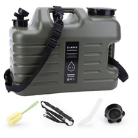 Umikk Wasserkanister mit Hahn10-18L, Camping Wasserkanister BPA-frei Trinkwasserkanister, Tragbarer Mehrzweckkanister Wassertank, Wassertank Camping mit Griffen (18,5L mit Riemen (Armeegrün))
