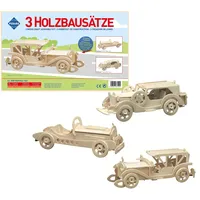 Peter Bausch GmbH & Co. KG Holzbausatz Oldtimer-Set 3 Holzkonstruktionen zum Zusammenstecken