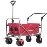 Arebos Bollerwagen 423477, faltbar, 100kg Traglast, 89 x 52 x 80cm (L/B/H), rot