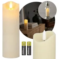 Sarcia.eu LED-Kerze Beigefarbene LED-Kerze mit Flammeneffekt für Grablichter, 17,5 cm beige