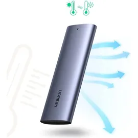 UGREEN 10903, SSD-Gehäuse, M.2, Serial ATA III, 5 Gbit/s, USB Anschluss, Schwarz, Grau