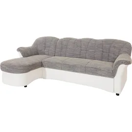 DOMO collection Ecksofa »Flores Schlafsofa, B/T/H: 233/142/86 cm, L-Form«, wahlweise mit Bettfunktion, wahlweise mit Federkern, auch in Leder, weiß