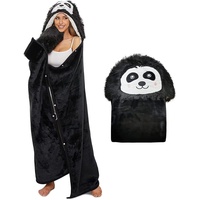 Panda Decke mit Ärmeln - Panda Geschenk für Frauen, Sherpa Fleece Kuscheldecke mit ärmeln, Tragbare Decke zum Anziehen als Weihnachten Geburtstagsgeschenk für Frauen Damen