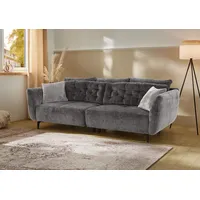 Big-Sofa JOCKENHÖFER GRUPPE "Spa, im Retrolook mit Wellenfederung" Sofas Gr. B/T: 251cm x 110cm, Chenille, grau und frei im Raum stellbar, inkl. 7 Kissen Bestseller