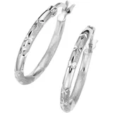FIRETTI Paar Creolen »Schmuck Geschenk Silber 925 Ohrschmuck Ohrringe Diamantierung«, silberfarben