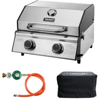 TAINO Platinum Compact Tischgrill Edelstahl + Gasdruckminderer und Abdeckhaube
