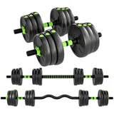 furnicato Hantel Hantelset verstellbar 25 KG Kurzhantel Set Kurzhanteln Langh grün