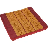 Handelsturm Thai Sitzkissen 50x50, Auflage mit hochwertiger Füllung aus Kapok, Thaikissen Sitz Burgunder orientrot, quadratisches Bodenkissen