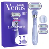 Gillette Deluxe Smooth Swirl Rasierer + 3 Klingen