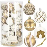 SPRINGOS Weihnachtsbaumkugeln 30-teiliges Weihnachtskugeln-Set 6 cm Kunststoff