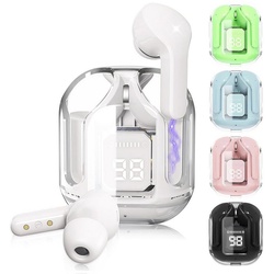 7Magic In Ear Ohrhörer wireless Kopfhörer (Touch Control, IPX7 Wasserdicht, 25 Std Spielzeit, Deep Bass Stereo, Bluetooth 5.3 + EDR, Bluetooth Kopfhörer Sport Kopfhörer für iPhone/Huawei/Samsung) weiß