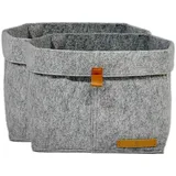 FRIHET® Filz Aufbewahrungskorb für KALLAX Regal | Ordnungsbox in Grau | Filztasche Organizer | Gr. 2 im 2er Set | vielseitig einsetzbar und platzsparend verstaubar