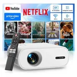 Portable Full HD Mini Projektionsgerät mit WiFi und Bluetooth für den Heimkinobetrieb - Weiß