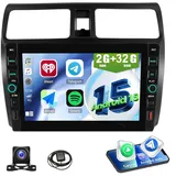 ESSGOO Autoradio Für SUZUKI SWIFT III EZ MZ 2005-2010 Carplay Navi Android 15 Autoradio (RDS, USB Type-C, 4+64GB(optional), Digitalradio (DAB), FM, Carplay Android Auto Bluetooth EQ USB GPS Navi WIFI Touchscreen) schwarz