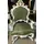 Casa Padrino Thron Sessel Polyester 141 x 0 x 0 cm Grün/Gold/Weiß