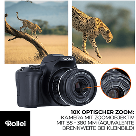 Rollei Powerflex 10x Digitalkamera Schwarz, opt. Zoom