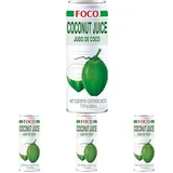 FOCO Kokosnusssaftgetränk - 1 x 520 ml (Packung mit 4)