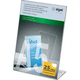 Sigel Tischaufsteller schräg, Acryl, garantiert UV-beständig, Werbeaufsteller