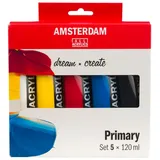 Royal Talens Amsterdam Acrylfarbe Standard Series Primary Set 5 x 120 ml