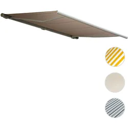 Elektrische Kassettenmarkise T122, Markise Vollkassette 4x3m ~ Polyester Sand