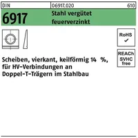 Peiner DIN 6917 Scheibe vierkant keilförmig für I-Träger Stahl