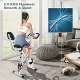 Heimtrainer - BIGZZIA 3-in-1 faltbares Heimtrainer mit Armwiderstandsbändern und 8 verstellbaren Widerstandsrädern, X-Bike mit Handpulsmessung un... - Weiß