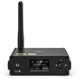 1Mii Hi-Fi Bluetooth Musik Receiver, Bluetooth 5.1 Empfänger mit audiophilem DAC/LDAC/AptX HD/Low Latency, Drahtloser Audio-Adapter für Stereoanlage, Verstärker, Optischen/RCA-Ausgängen -DS220