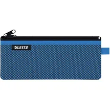 Leitz WOW Mäppchen mit 2 Fächern, Leichtläufiger Reißverschluss, Abwaschbar, Ideales Nylon-Stifteetui, Größe M, 21 x 8,5 cm, Blau, 40120036