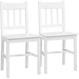 Homcom Esszimmerstuhl Kiefer hellweiß 2er Set