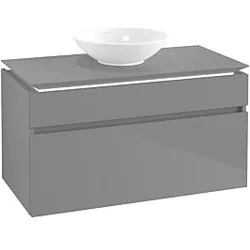 Villeroy & Boch Legato Waschtischunterschrank B604L0FP 100x55x50cm, mit Beleuchtung, Glossy Grey