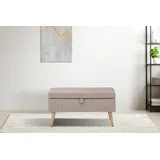 otto home Truhenbank OTTO HOME "AMIRA Sitzbank mit Stauraum, Maße B/T/H: 81/36/43 cm", beige, B:81cm H:43cm T:36cm, Struktur fein (100% Polyester);Samtvelours (100% Polyester);Luxus-Microfaser weich (100% Polyester), Sitzbänke, mit Staufach, in 3 Bezugsqualitäten