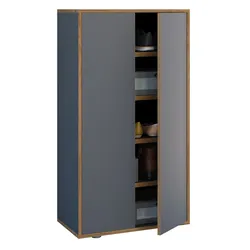 Schuhschrank VCM "XL Holz Großer Schuhschrank Schuhkommode Salia B60", grau (anthrazit), Schränke, Schuhschrank