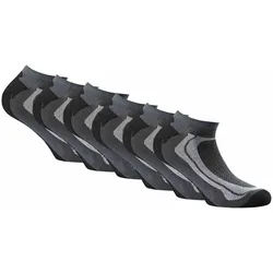 Rohner Basic Unisex Sneaker Sportsocken, 6er Pack - Sport, Baumwolle Grau 35-38
