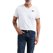 Levi's Herren T Shirt Housemark Tee mit V Neck Weiß l