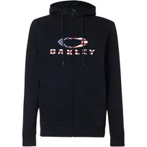 OAKLEY Bark 2.0 Reißverschlusspullover Herren Schwarz/Amerikanische Flagge L