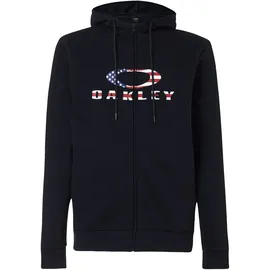 OAKLEY Bark 2.0 Reißverschlusspullover Herren Schwarz/Amerikanische Flagge L