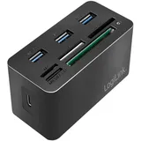 Logilink CR0046 - USB 3.2 Gen 1 Cardreader für MS/SD/M2/microSD/CF Karten und 3X USB Schwarz