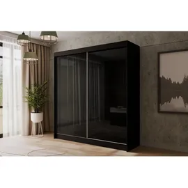 altdecor Schiebetürenschrank 200 x 215 x 61 cm Schwarz