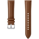 Samsung Stitch Leather Armband ET-SLR85, Uhrenarmband für Galaxy Watch3 mit 20 mm Stegbreite, Echtleder-Armband in Braun